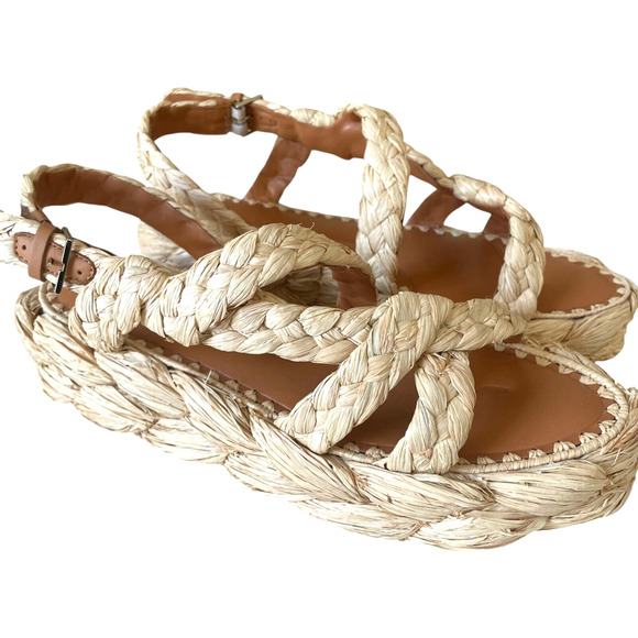 CLERGERIE Antona Size 41/US 10.5 Raffia Espadrille Slingback Platform Sandal NEW - Picture 11 of 12